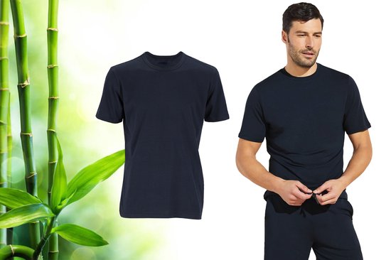 Bamboo Casual Herren T-Shirt - Schwarz - Regular Fit - T-Shirt Herren - Bamboo - Rundhalsausschnitt
