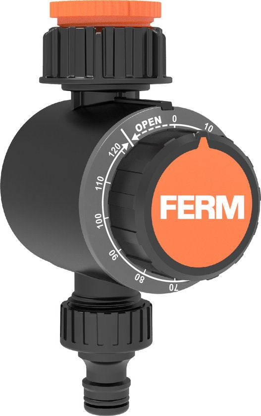 FERM - WTA1001 - Bewässerungsuhr - für Gartensprinkler - 120 Minuten - Schwarz/Orange