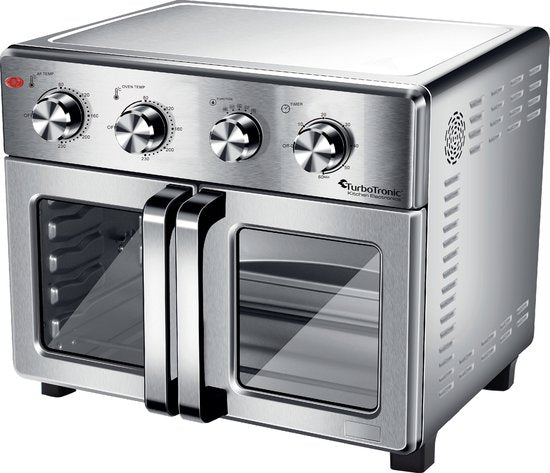 TurboTronic AF32MFD Airfryer XXL und Backofen - Doppeltür - 32 Liter - Silber