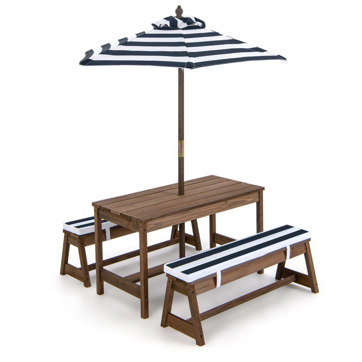 Coast Kinder-Picknicktisch mit Sonnenschirm - 2 Bänke - Blau