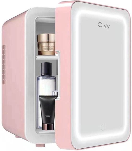 Olvy Skincare Fridge - Mini-Kühlschrank - Inklusive E-Book - Hautpflege-Kühlschrank - Make-up-Kühlung - 4 Liter