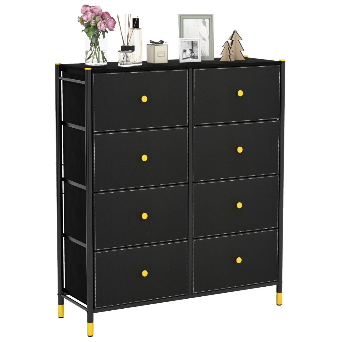 Coast Schubladenschrank - Stoff - 8 Schubladen - 89 x 30 x 98 cm - Schwarz – Bild 2