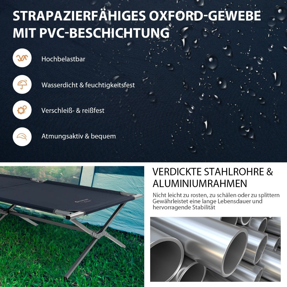 Coast Field Bed - faltbar - mit Tragetasche - bis zu 150 kg belastbar - 214