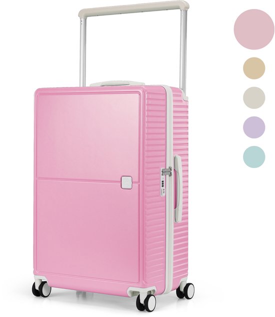 Skycases City Walker - Mittelgroßer Reisekoffer 77L - Leicht und robust - 360° Spinner-Räder - Original TSA-Schloss - Inklusive Schutzhülle & Nassbeutel - 66 x 45 x 26 cm - Pink