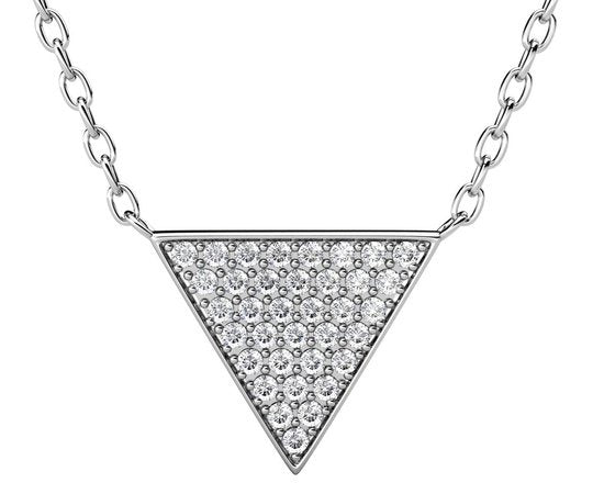 Yolora Damen Halskette mit Anhänger und Kalpa Camaka Kristallen - Farbe Silber - 18K Weißgold plattiert - Geschenkbox - Muttertagsgeschenk