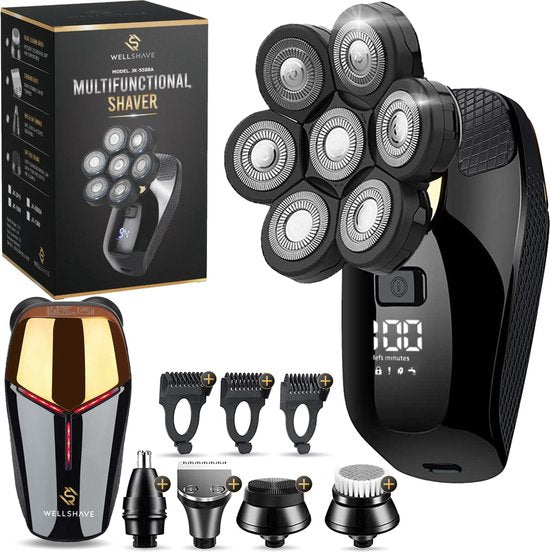 Wellshave 5 in 1 Shaver Men Deluxe - Gesichts- und Kopfrasierer - Nass- und Trockenrasierer - Nasentrimmer - Schädelrasierer