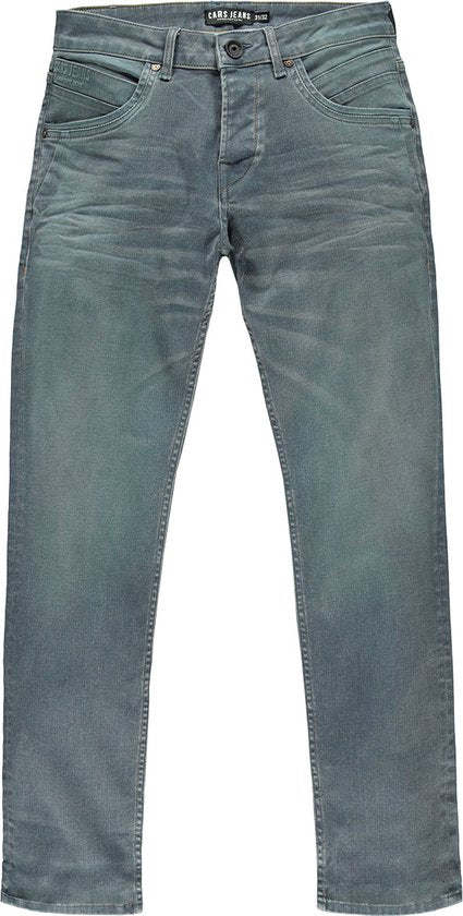 Cars HENLOW Regular Fit Beschichtet Grau Blau Herren Jeans - W33 X L34