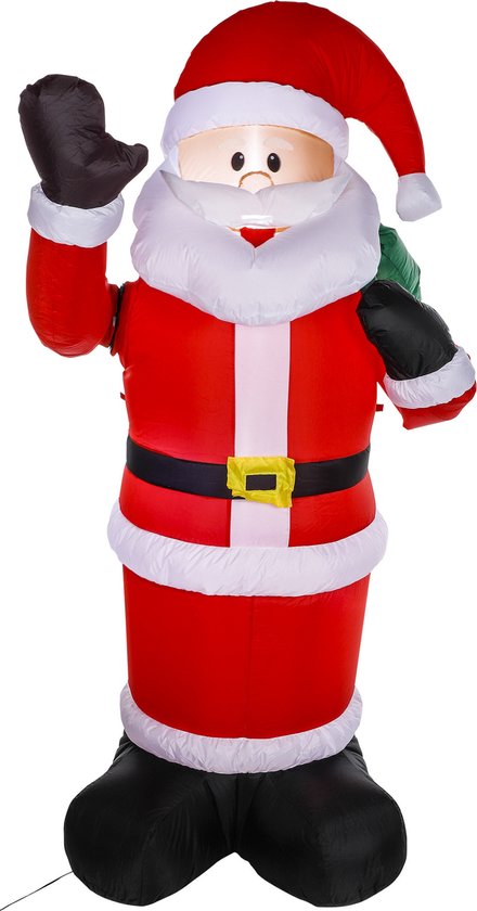 Großer aufblasbarer Weihnachtsmann - 180 cm - mit Bewegung und Lichtern - Weihnachtsdekoration