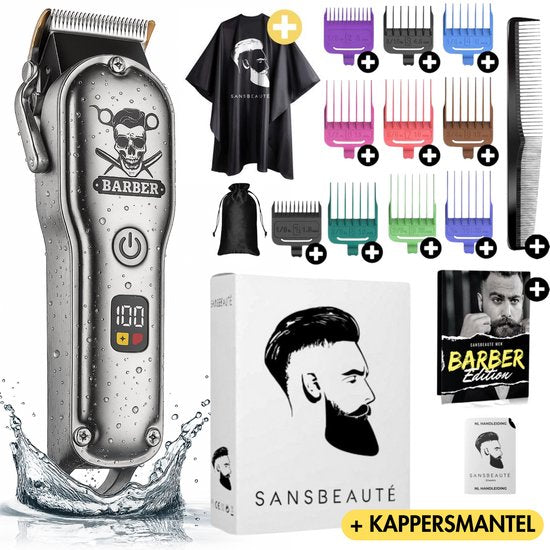 Professionelle kabellose Haarschneidemaschine + Barbierscheide - Haarschneider Herrenkopfhaar - Cheveux Haar - Haartrimmer - Friseur Haar Maschine - Haarschneider - Trimmer Bart - Trimmgerät - Barbier Haarschneider - Barbier Trimmer - Barbier Set