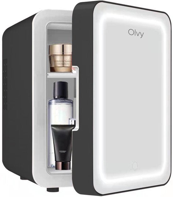 Olvy Hautpflege-Kühlschrank - Mini-Kühlschrank - Hautpflege-Kühlschrank - Inklusive E-Book - Make-up-Kühlschrank - 4 Liter