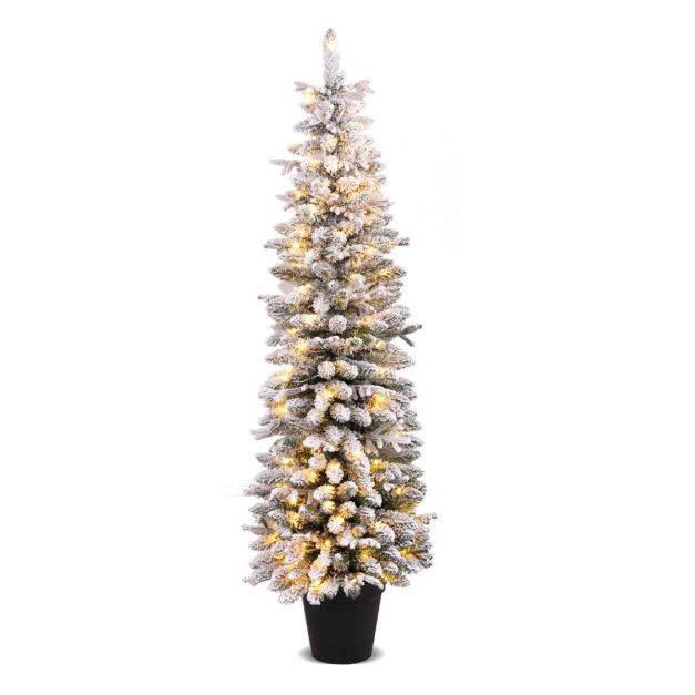 costway Künstlicher Weihnachtsbaum mit Beleuchtung - 180 cm - 140 LED-Lichter – Bild 2