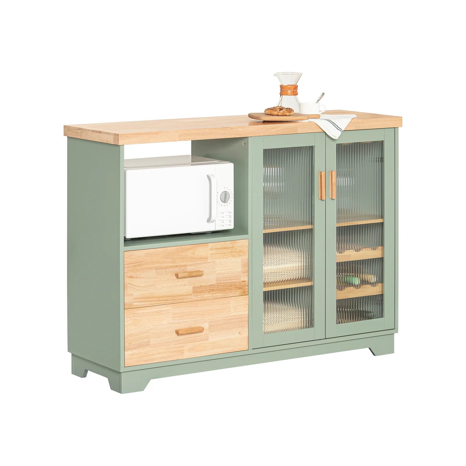 SoBuy Kücheninsel - FSB81-GR - Eiche & MDF - Max. 80kg - 120x40x90 - Grün