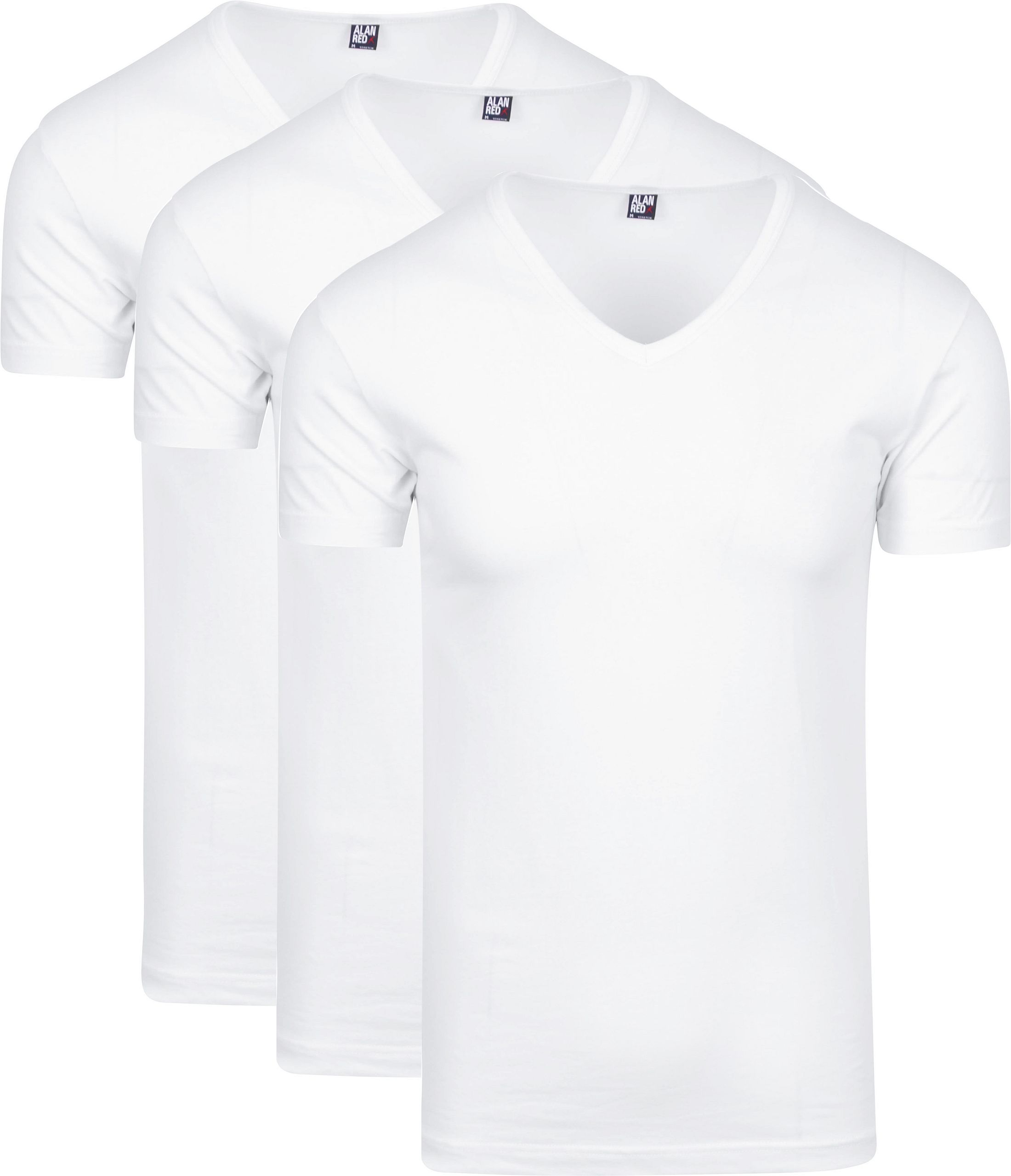 Alan Red Oklahoma T-shirt Stretch - V-Ausschnitt - Weiß - Größe XXL - 93% Baumwolle -.