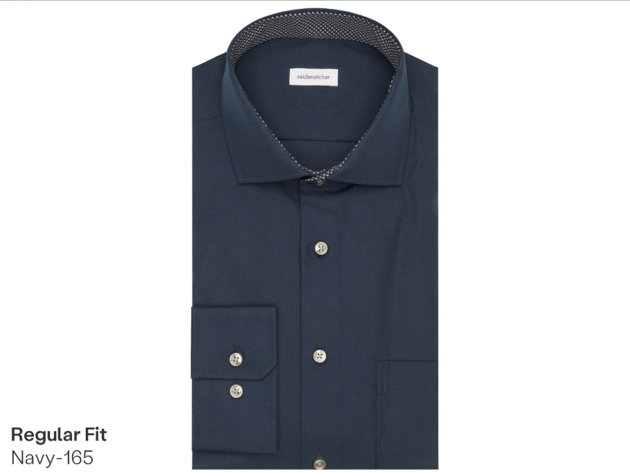 Seidensticker Business Hemd - Größe 44 - Navy-665 - Spreizbarer Kent-Kragen - eisenfrei - Slim Fit oder Regular Fit - Luxe Cotton