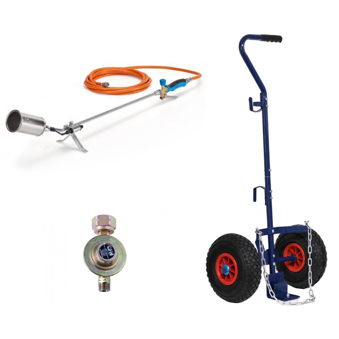 CFH Professional Gasbrenner PZ6500 - 5M Gasschlauch - Inklusive Trolley und Druckregler