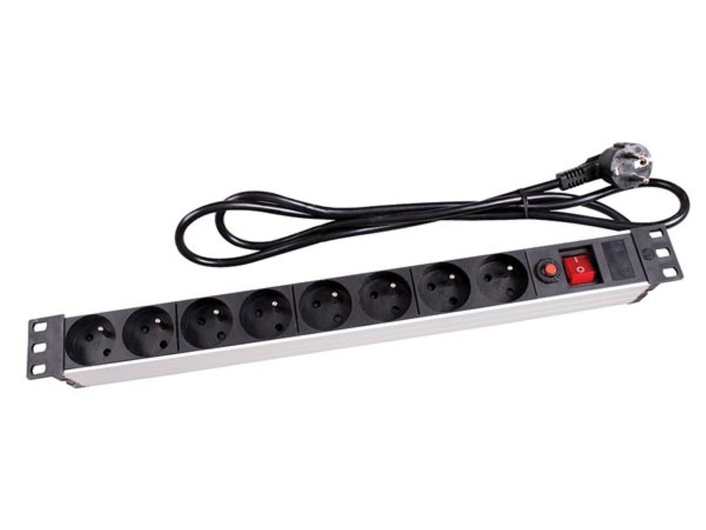 Perel 8-fach Buchse - Pin Erde - für 19" Rack