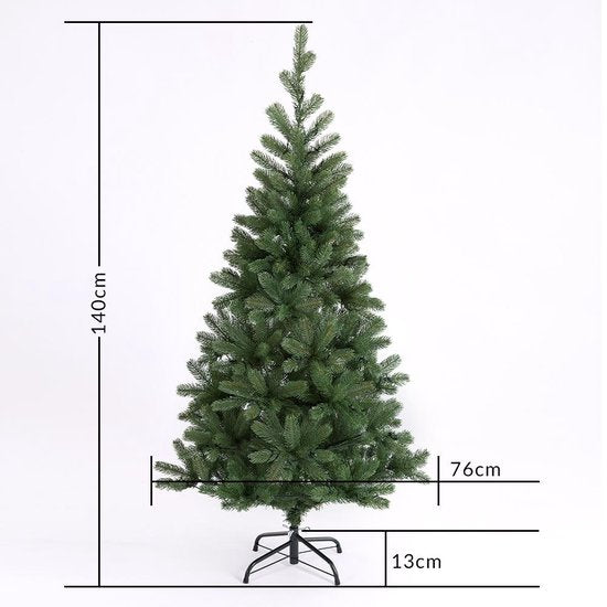 Casaria Künstlicher Weihnachtsbaum - 140cm Weihnachtsbeleuchtung 100 LEDS - Grün