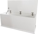Aufbewahrungstruhe - Spielzeugtruhe - Deckentruhe - 100 cm breit - weiß