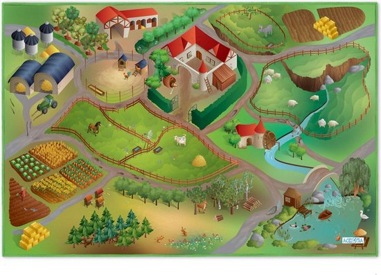 Doppelseitige Spielmatte - Spielmatte - Autoteppich - Daan - 150×100cm