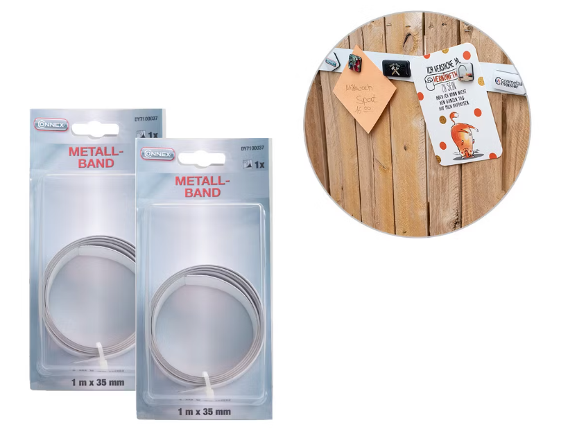 Connex Selbstklebendes Metallklebeband 2 Stück - 1 Meter x 35 Millimeter - Stark und haltbar Silber