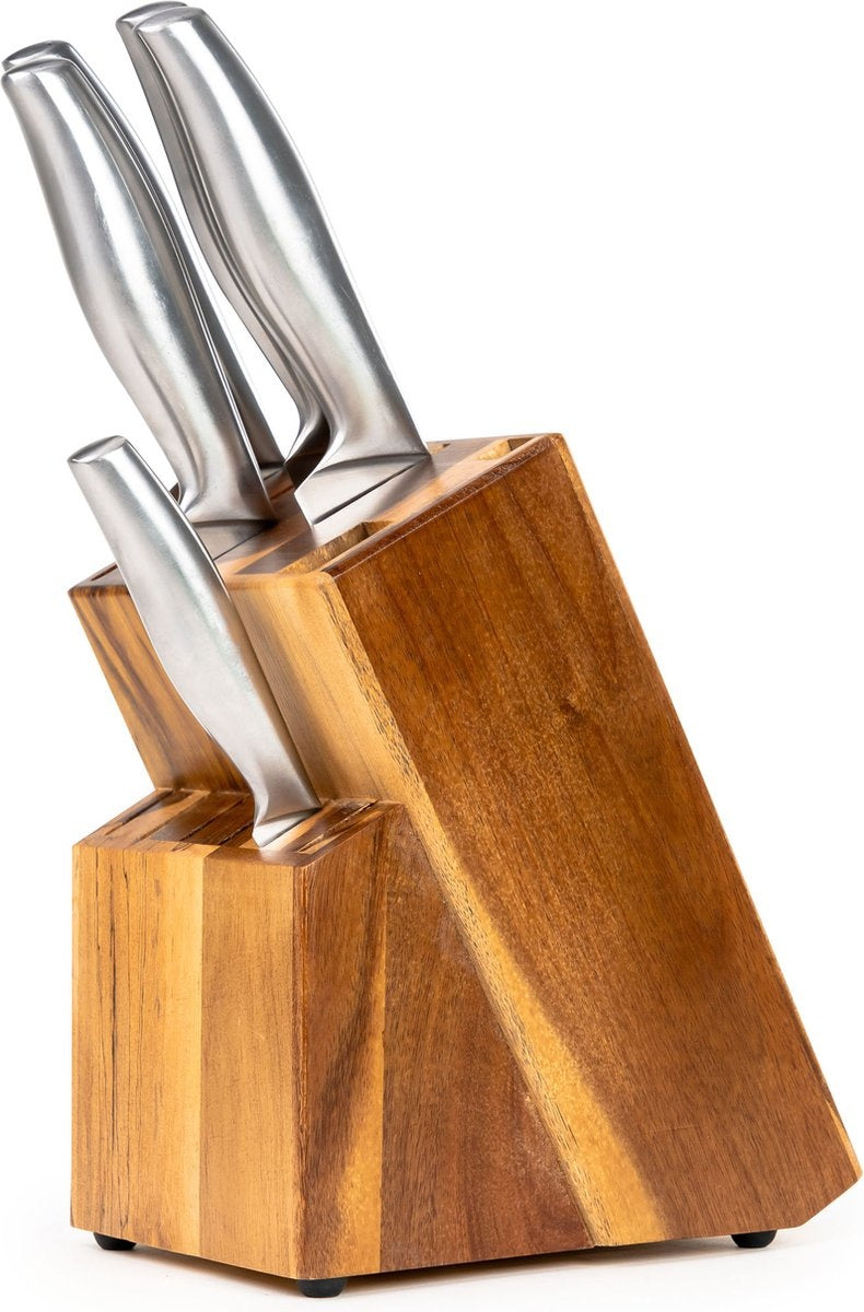 Holz-Messerblock ohne Messer - Messerhalter von Coninx - Akazienholz Messerblock dunkel