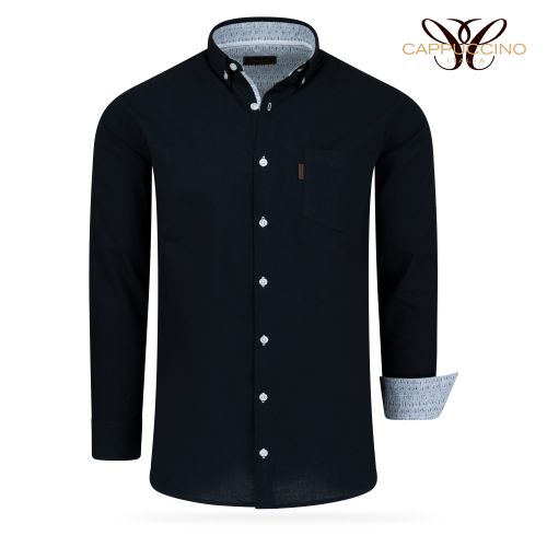 Cappuccino Italia Hemd Schwarz Größe 3XL