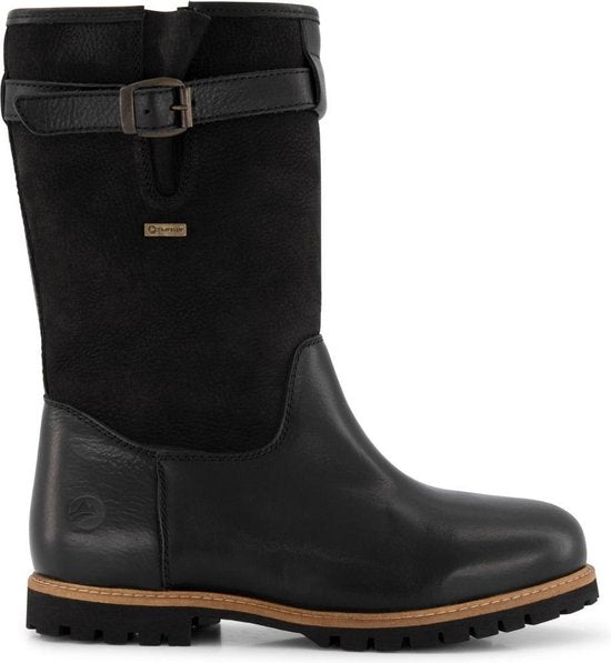 Travelin' Finland Damen - Wollgefütterte Leder Outdoor-Stiefel - Wasserdichte Stiefel - Schwarzes Leder