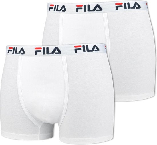 Fila - Herren Boxershorts Elastisches Band 2er-Pack - Weiß - Männer - Größe XXL