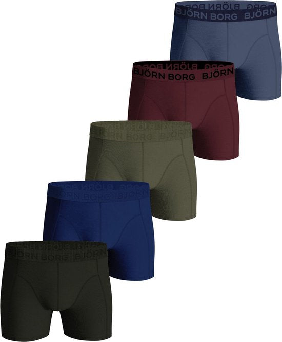 Björn Borg Cotton Stretch Boxershorts - Herren Boxershorts in normaler Länge (5er-Pack) - mehrfarbig