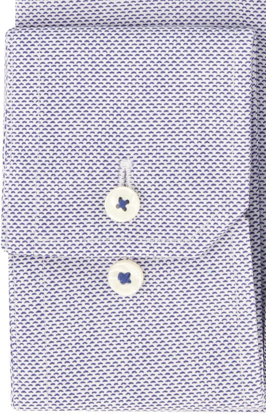 Michaelis blau Baumwolle bedruckt Bügelhemd slim fit