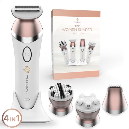 Wellshave 4 in 1 Ladyshave für Frauen - Trimmer für Frauen & Damen - Bikini-Trimmer Damen - Rasierer Frau