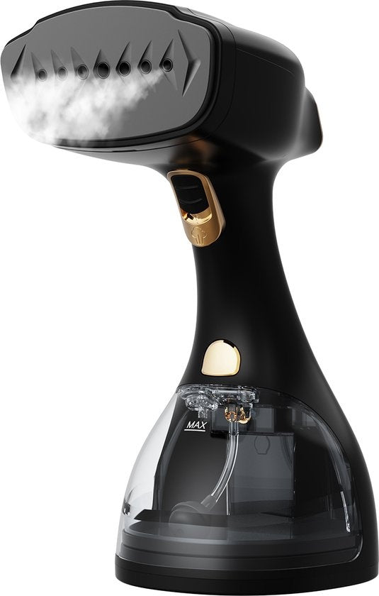Auronic - Handdampfreiniger - für Kleidung und Möbel - entfernt 99% der Bakterien - 300ml - Schwarz