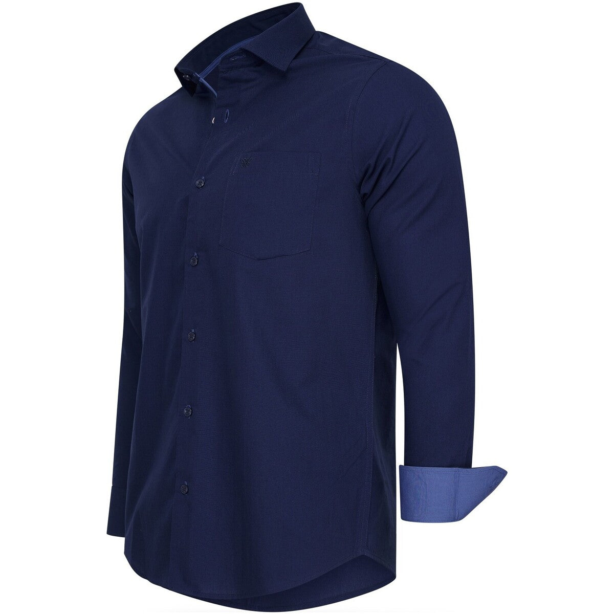 Cappuccino Italia - Herrenhemd Uni - navy - Größe XXL