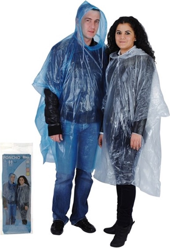 Free and Easy Regen Poncho Unisex Blau Einheitsgröße