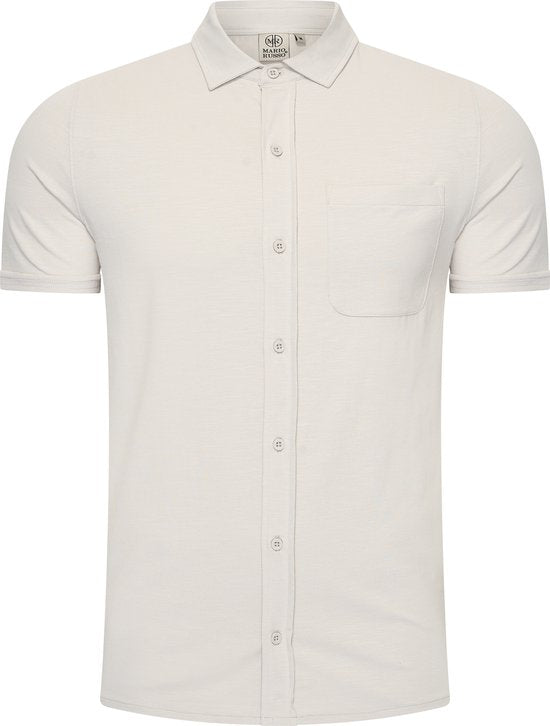Mario Russo Kurzarmhemd - Hemd Männer - Polohemd Männer - t shirt men - 3XL - Stone Grey