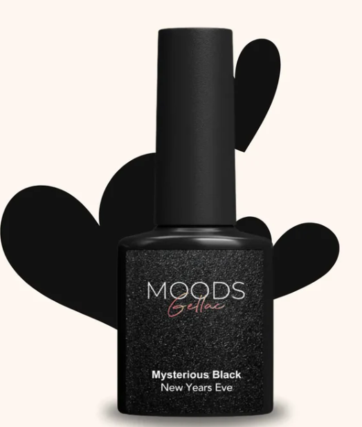 Moods Gellac 201 Mysterious Black - Gelpolish - Glitter Black - 15ML