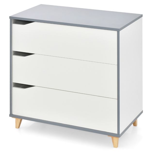 Küstenschrank - 3 Schubladen - Kippsicherung - MDF - 75 x 42 x 75 cm - Weiß