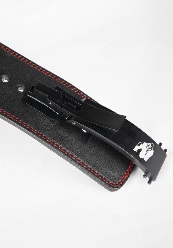 Gorilla Wear Halter Gürtel - 4 Zoll Premium Leder Hebel Gürtel - Schwarz - S/M