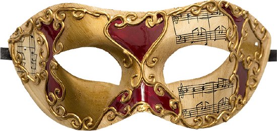 Karnevalsspielzeug Verkleidungsmaske Venezianische Damen Gold/rot
