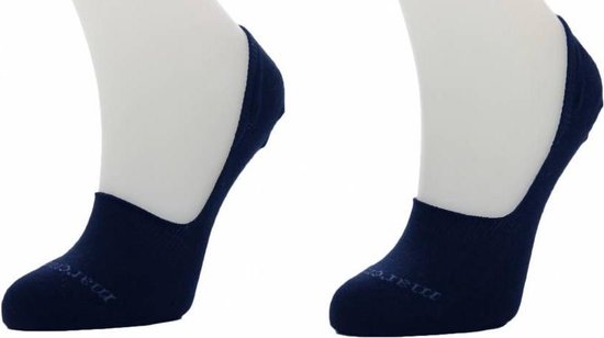 Marcmarcs - 2 Paar unsichtbare Sneaker Socken - Anti-Rutsch-Band an Ferse - Größe 38 - Blau