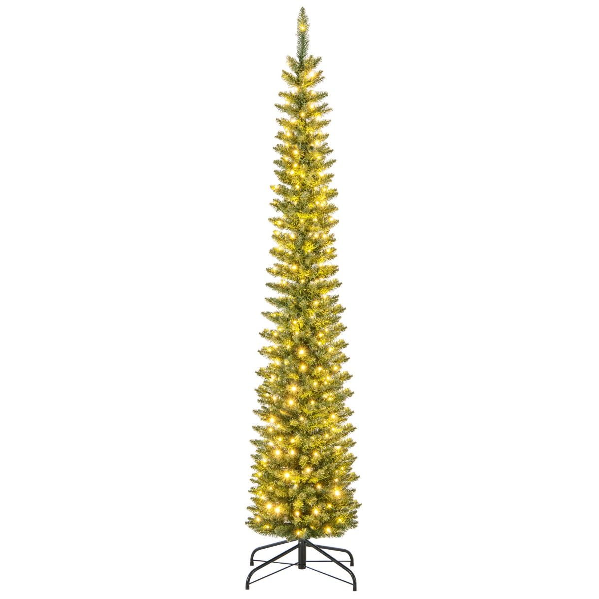 Künstlicher Weihnachtsbaum Coast mit 499 Zweigen - 200 warmweiße LED-Lichter - 210 cm hoch - grün