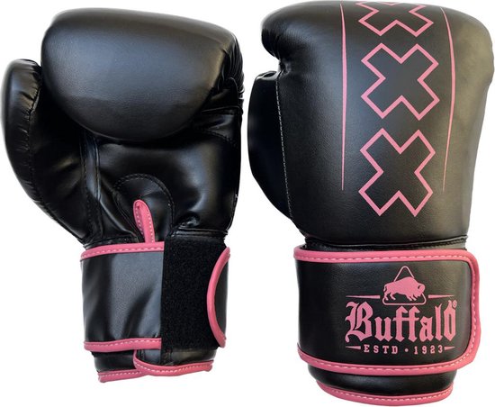 Buffalo Outrage Boxhandschuhe schwarz mit rosa 14oz