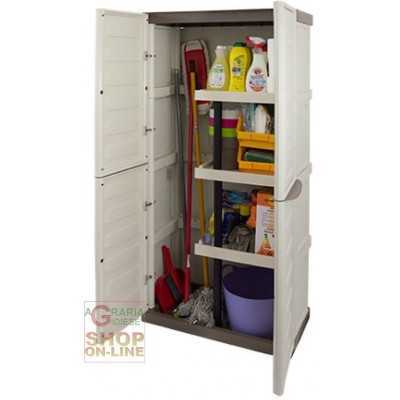 GARDEROBE AUS HARZ 2 TÜREN Besenhalter cm. 70x39x165h