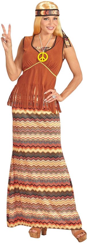 WIDMANN - Langes Hippiekostüm für Frauen - XXL