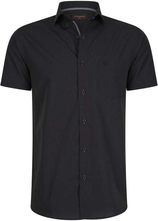 Cappuccino Italia - Herrenhemden Kurzarm Palermo - Schwarz - Größe 3XL