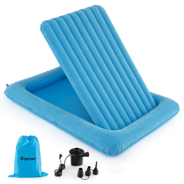 Coast Aufblasbare Matratze - PVC + Flock - Blau - Max.150 kg - 165x118x20 cm – Bild 2