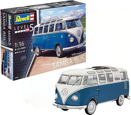 1:16 Revell 07009 Volkswagen VW Typ 2 T1 Samba Bus Plastikmodellbausatz