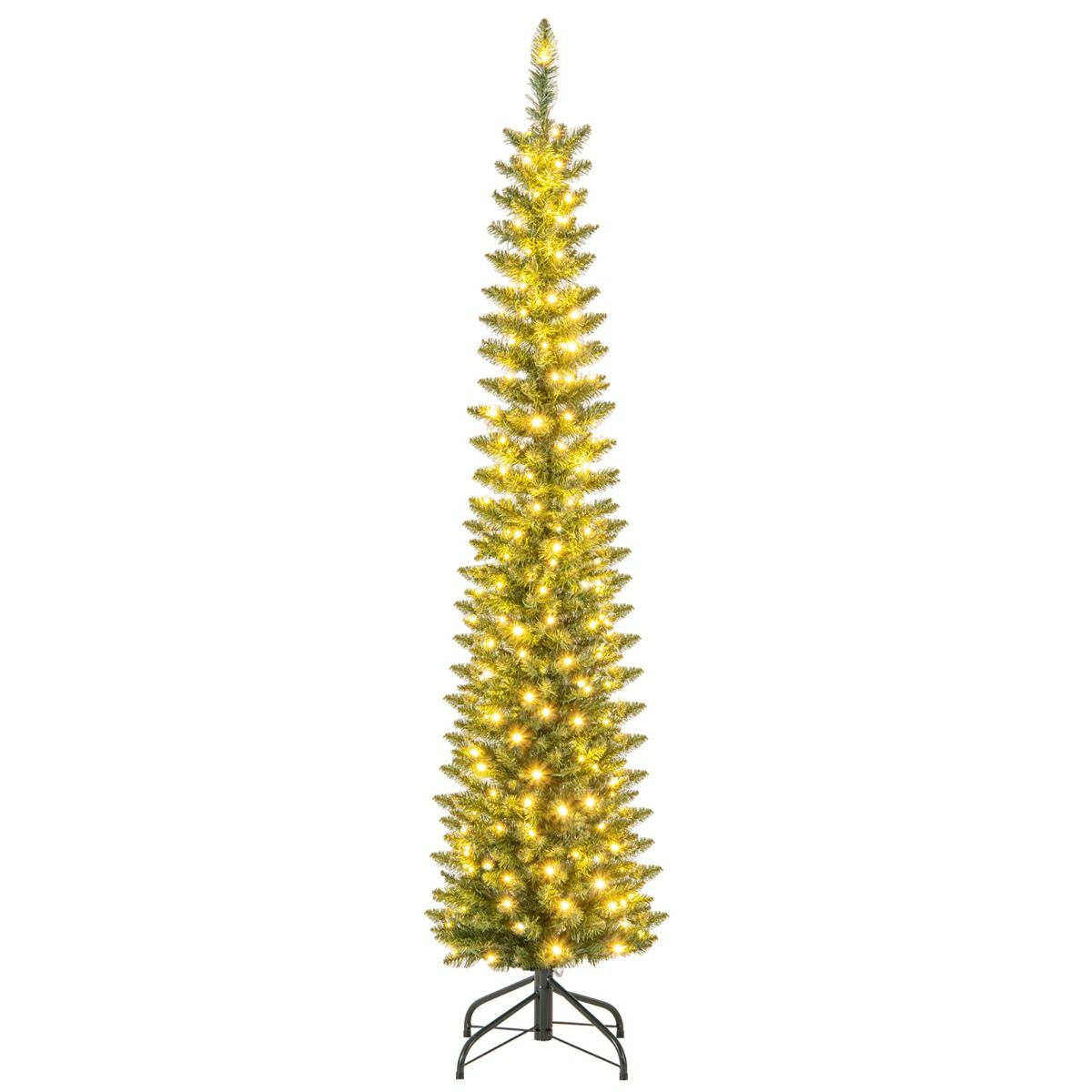 Künstlicher Weihnachtsbaum Coast mit 390 Zweigen - 180 warmweiße LED-Lichter - 180 cm hoch - Grün