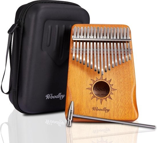 Kalimba-Set - 17 Töne - Daumenklavier - Musikinstrument - Bambusholz - Inklusive wasserdichtem Aufbewahrungskoffer