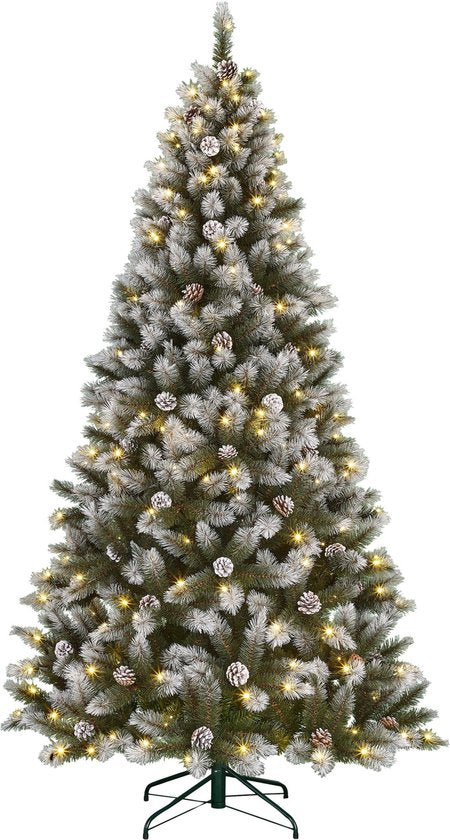 Black Box Trees Pittsfield Künstlicher Weihnachtsbaum mit LED-Lichtern - H185 x Ø102 cm - Grün gefrostet